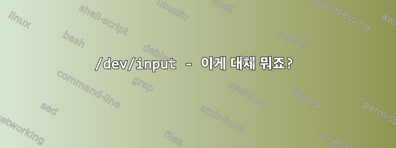 /dev/input - 이게 대체 뭐죠?