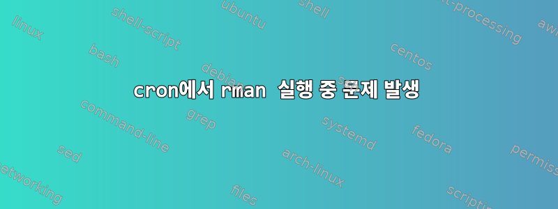 cron에서 rman 실행 중 문제 발생