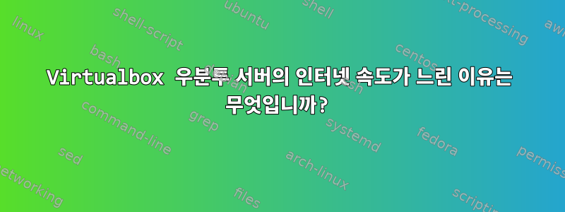 Virtualbox 우분투 서버의 인터넷 속도가 느린 이유는 무엇입니까?