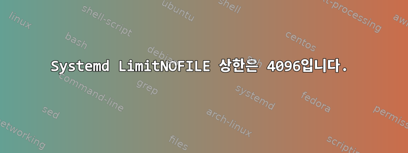 Systemd LimitNOFILE 상한은 4096입니다.