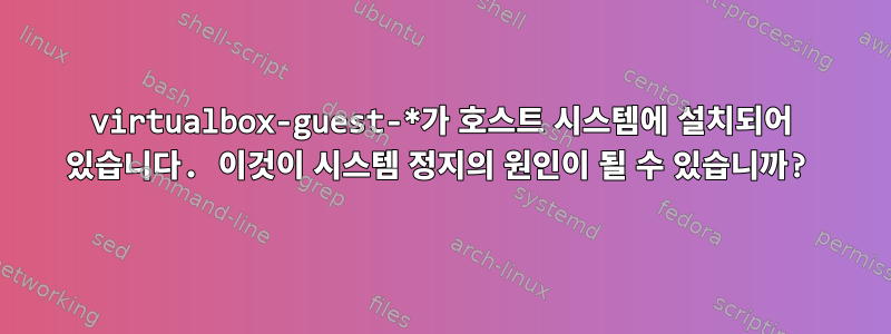 virtualbox-guest-*가 호스트 시스템에 설치되어 있습니다. 이것이 시스템 정지의 원인이 될 수 있습니까?