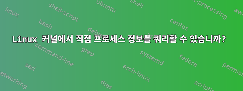 Linux 커널에서 직접 프로세스 정보를 쿼리할 수 있습니까?