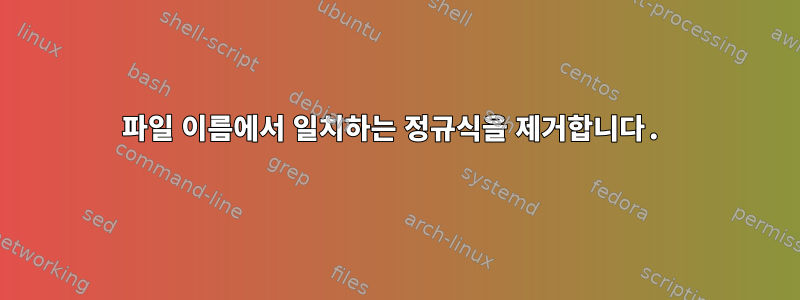 파일 이름에서 일치하는 정규식을 제거합니다.