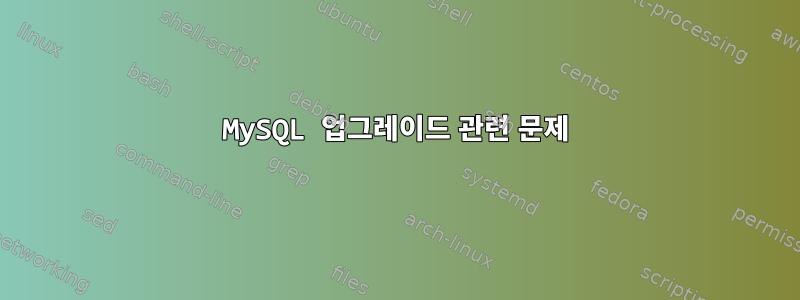 MySQL 업그레이드 관련 문제