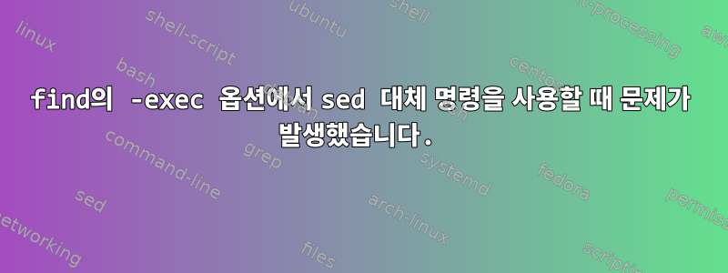 find의 -exec 옵션에서 sed 대체 명령을 사용할 때 문제가 발생했습니다.