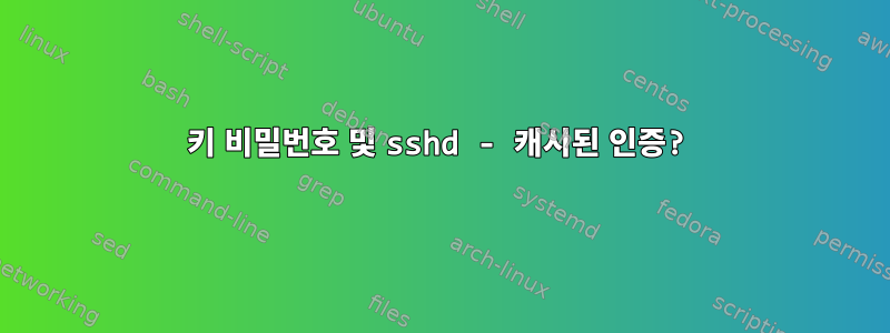 키 비밀번호 및 sshd - 캐시된 인증?