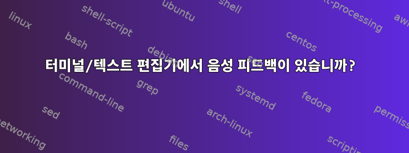 터미널/텍스트 편집기에서 음성 피드백이 있습니까?