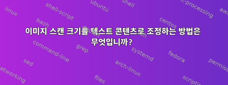 이미지 스캔 크기를 텍스트 콘텐츠로 조정하는 방법은 무엇입니까?