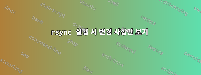 rsync 실행 시 변경 사항만 보기