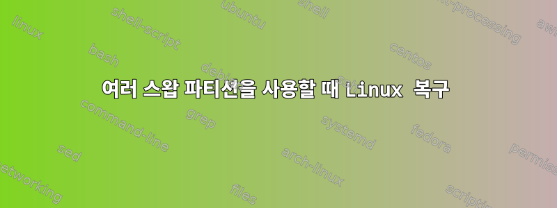 여러 스왑 파티션을 사용할 때 Linux 복구