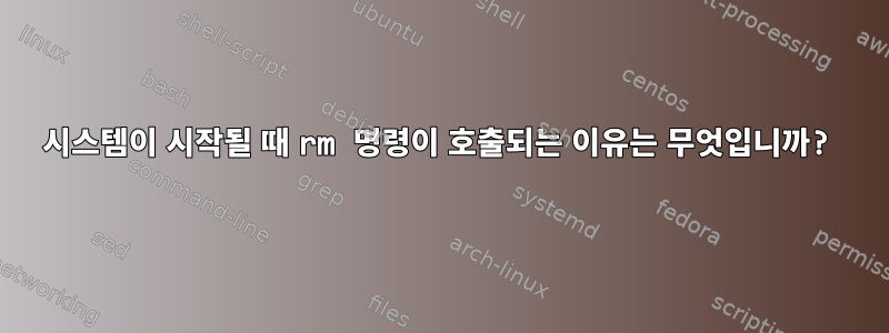 시스템이 시작될 때 rm 명령이 호출되는 이유는 무엇입니까?