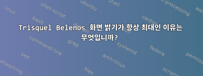 Trisquel Belenos 화면 밝기가 항상 최대인 이유는 무엇입니까?