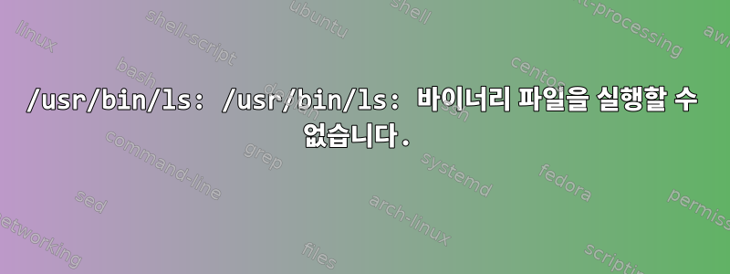 /usr/bin/ls: /usr/bin/ls: 바이너리 파일을 실행할 수 없습니다.