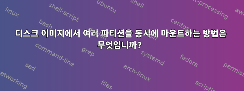 디스크 이미지에서 여러 파티션을 동시에 마운트하는 방법은 무엇입니까?