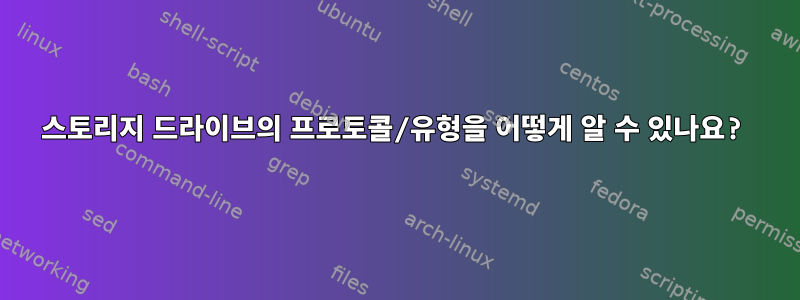 스토리지 드라이브의 프로토콜/유형을 어떻게 알 수 있나요?