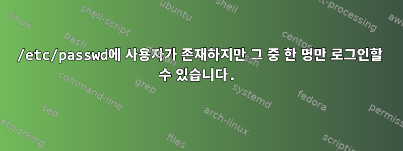 /etc/passwd에 사용자가 존재하지만 그 중 한 명만 로그인할 수 있습니다.