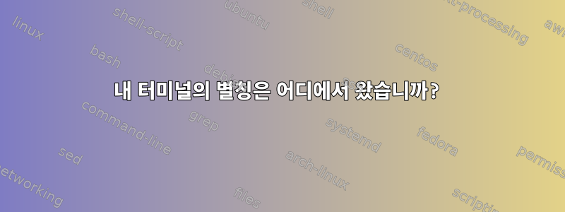 내 터미널의 별칭은 어디에서 왔습니까?