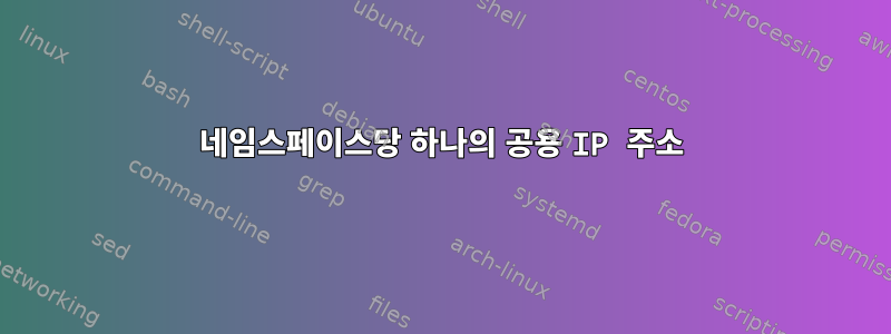 네임스페이스당 하나의 공용 IP 주소