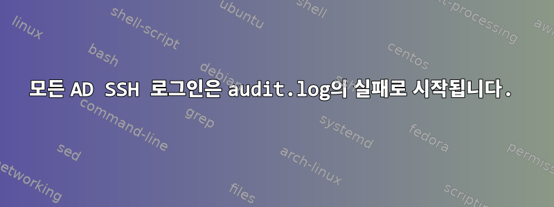 모든 AD SSH 로그인은 audit.log의 실패로 시작됩니다.