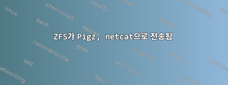 ZFS가 Pigz, netcat으로 전송됨