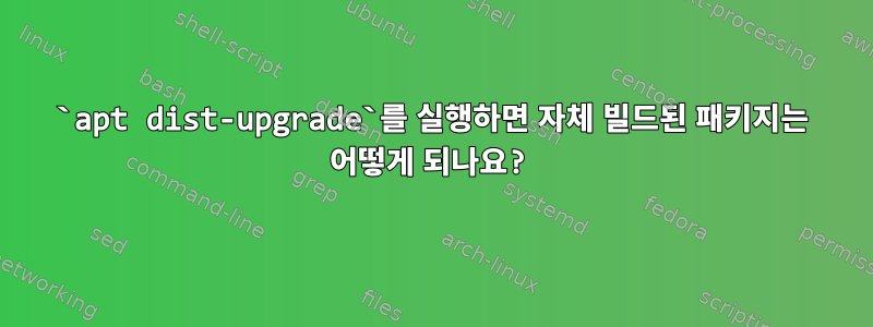 `apt dist-upgrade`를 실행하면 자체 빌드된 패키지는 어떻게 되나요?