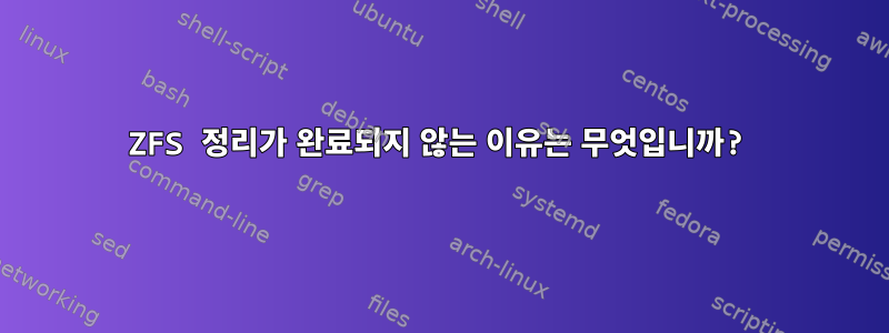 ZFS 정리가 완료되지 않는 이유는 무엇입니까?