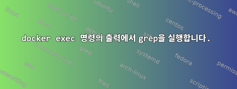 docker exec 명령의 출력에서 ​​grep을 실행합니다.