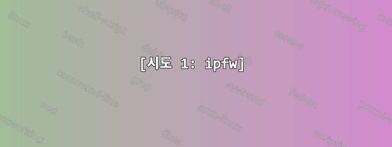 [시도 1: ipfw]