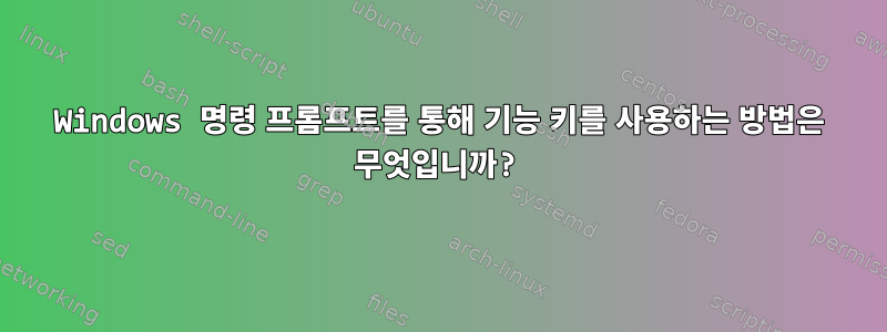 Windows 명령 프롬프트를 통해 기능 키를 사용하는 방법은 무엇입니까?