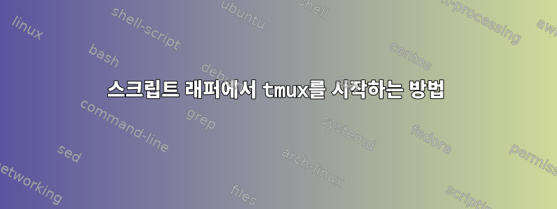 스크립트 래퍼에서 tmux를 시작하는 방법