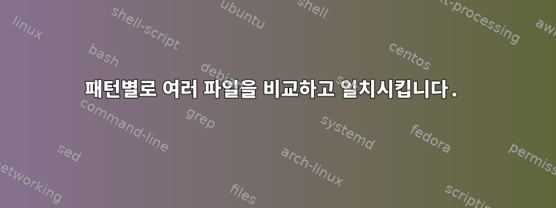 패턴별로 여러 파일을 비교하고 일치시킵니다.