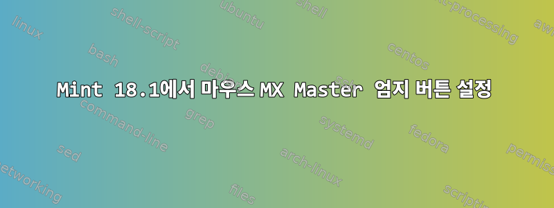 Mint 18.1에서 마우스 MX Master 엄지 버튼 설정