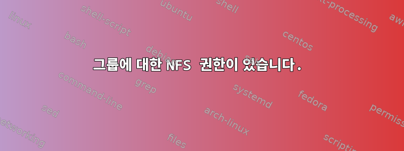 그룹에 대한 NFS 권한이 있습니다.