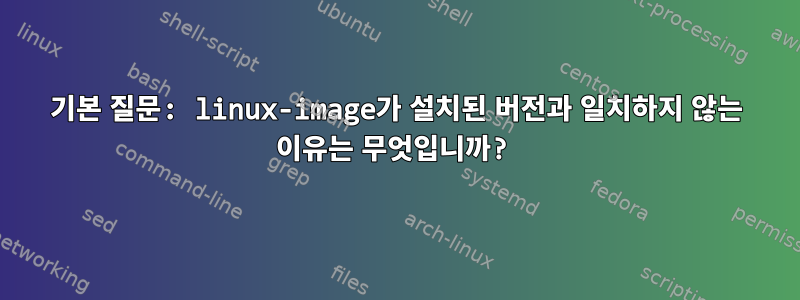 기본 질문: linux-image가 설치된 버전과 일치하지 않는 이유는 무엇입니까?