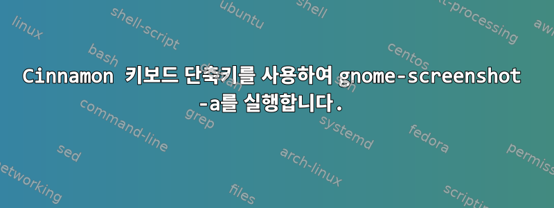 Cinnamon 키보드 단축키를 사용하여 gnome-screenshot -a를 실행합니다.