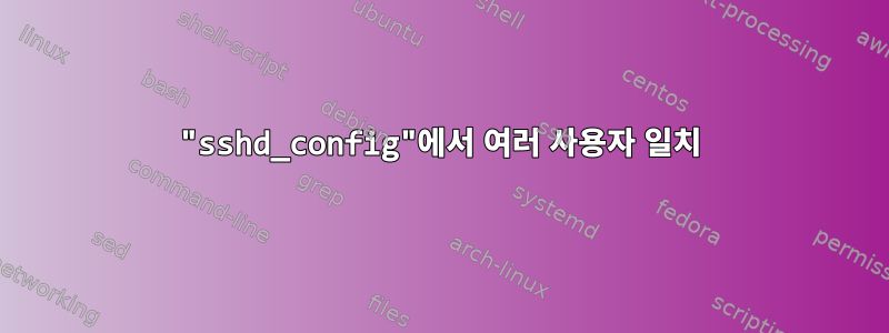 "sshd_config"에서 여러 사용자 일치