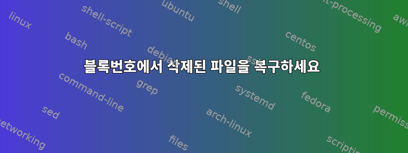 블록번호에서 삭제된 파일을 복구하세요