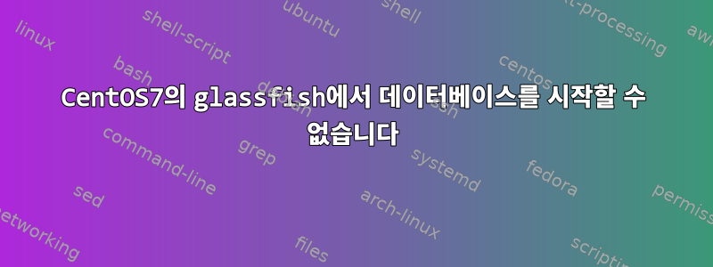 CentOS7의 glassfish에서 데이터베이스를 시작할 수 없습니다