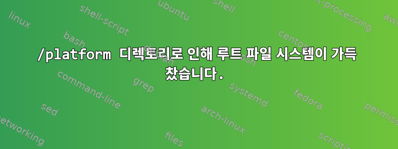 /platform 디렉토리로 인해 루트 파일 시스템이 가득 찼습니다.