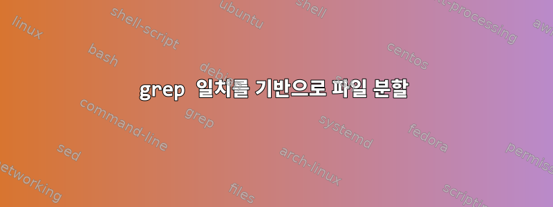 grep 일치를 기반으로 파일 분할