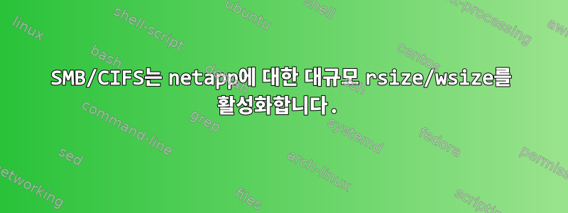 SMB/CIFS는 netapp에 대한 대규모 rsize/wsize를 활성화합니다.