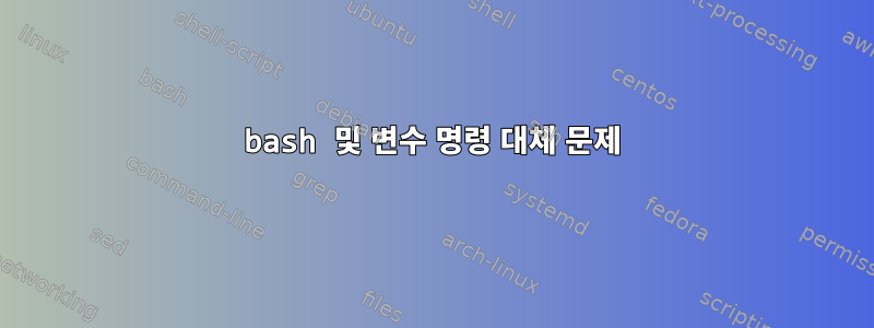 bash 및 변수 명령 대체 문제