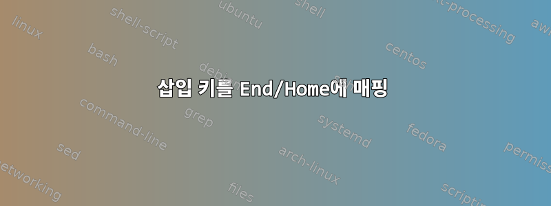 삽입 키를 End/Home에 매핑