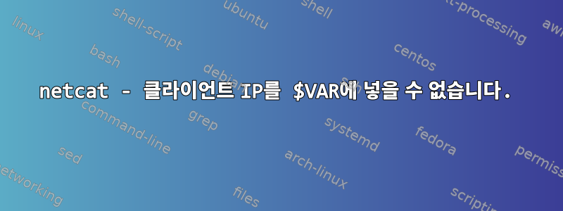 netcat - 클라이언트 IP를 $VAR에 넣을 수 없습니다.