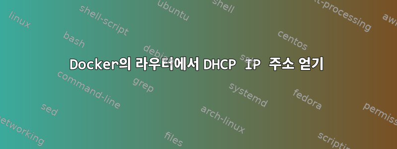 Docker의 라우터에서 DHCP IP 주소 얻기