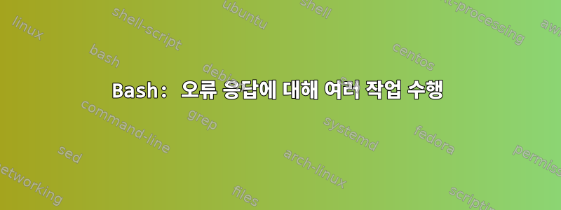 Bash: 오류 응답에 대해 여러 작업 수행