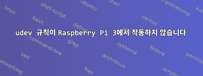 udev 규칙이 Raspberry Pi 3에서 작동하지 않습니다