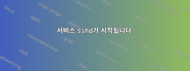 서비스 sshd가 시작됩니다