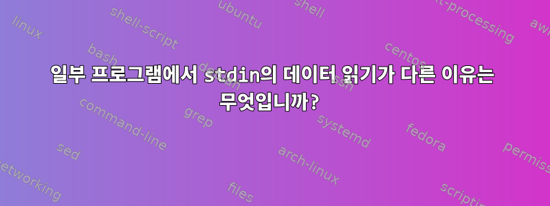 일부 프로그램에서 stdin의 데이터 읽기가 다른 이유는 무엇입니까?