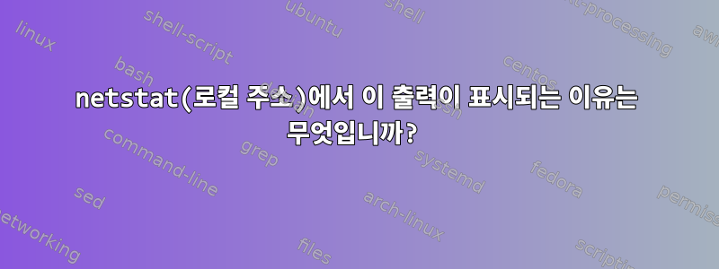 netstat(로컬 주소)에서 이 출력이 표시되는 이유는 무엇입니까?